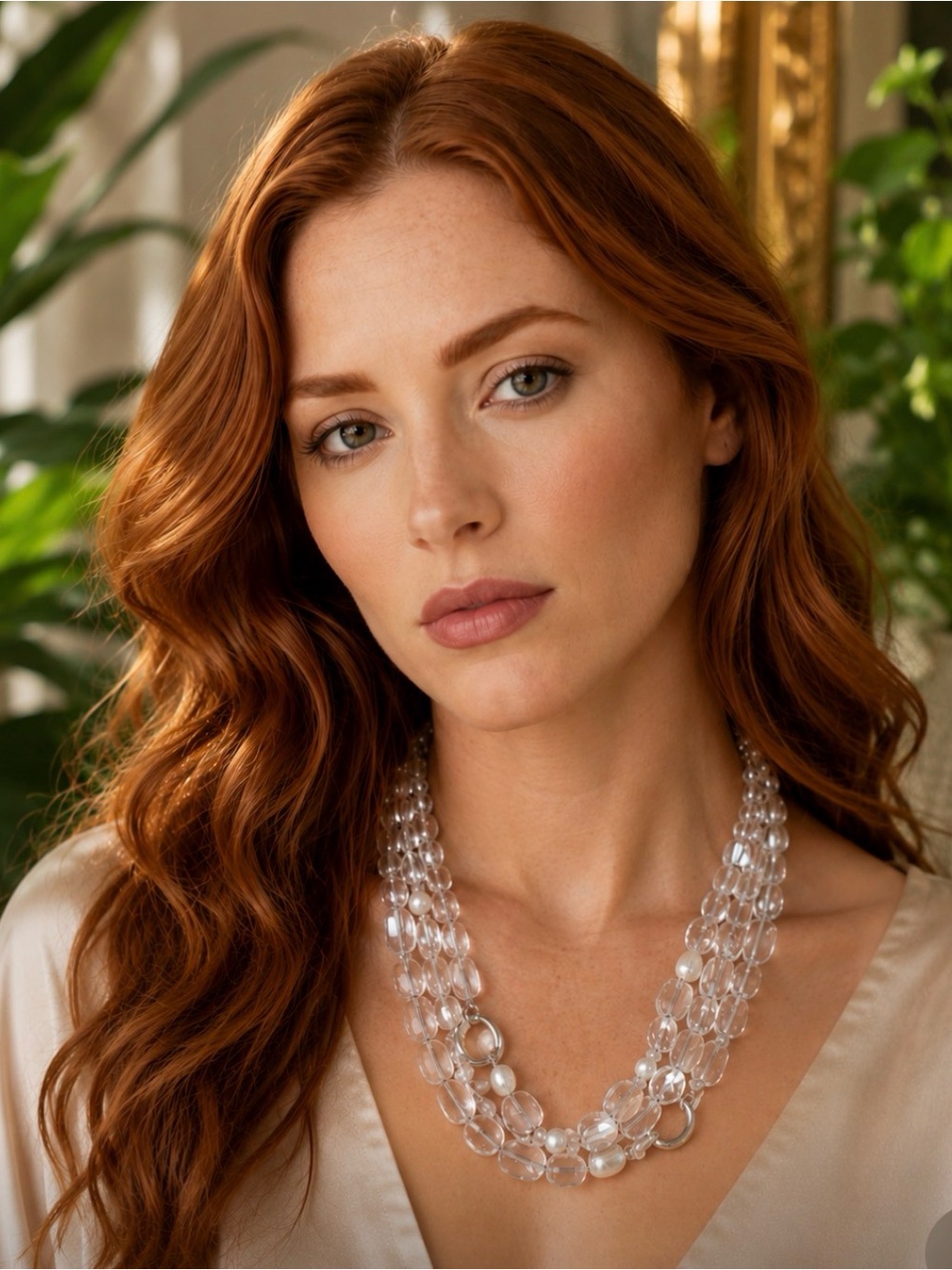 SILPADA Ret. Sterling Triple-strand Genuine Rock Crystal and Pearl Necklace